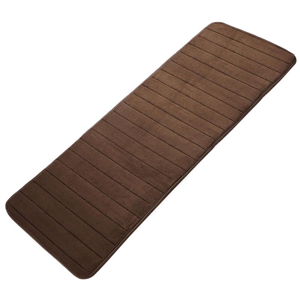 Memory Foam Bath Mat Absorbent Soft Runner Floor Mat 24" x 63" Coffee Color